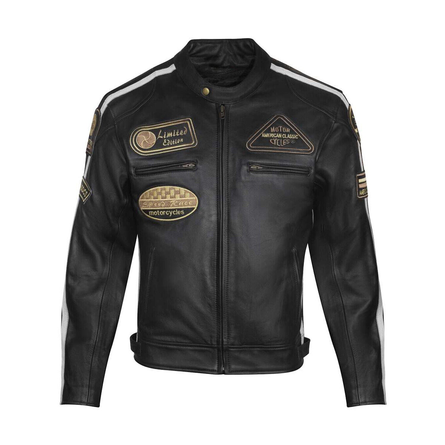 D-Motor Patched Leather Jacket