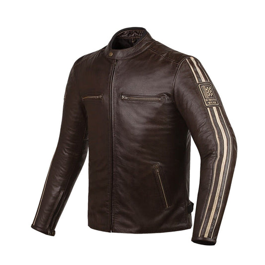D-Motor Stripe Leather Jacket