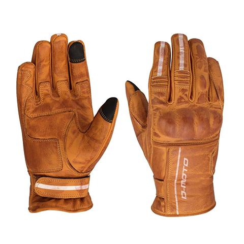 Waxed Leather Motorbike Gloves