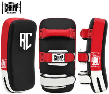 Ring Champ Red Leather Thai Kick Pads