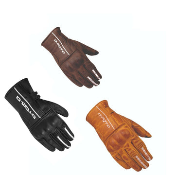 Waxed Leather Motorbike Gloves
